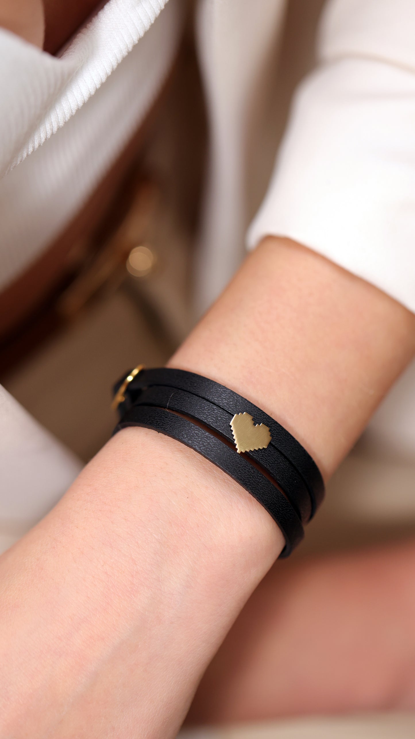 Pixelated Heart Bracelet